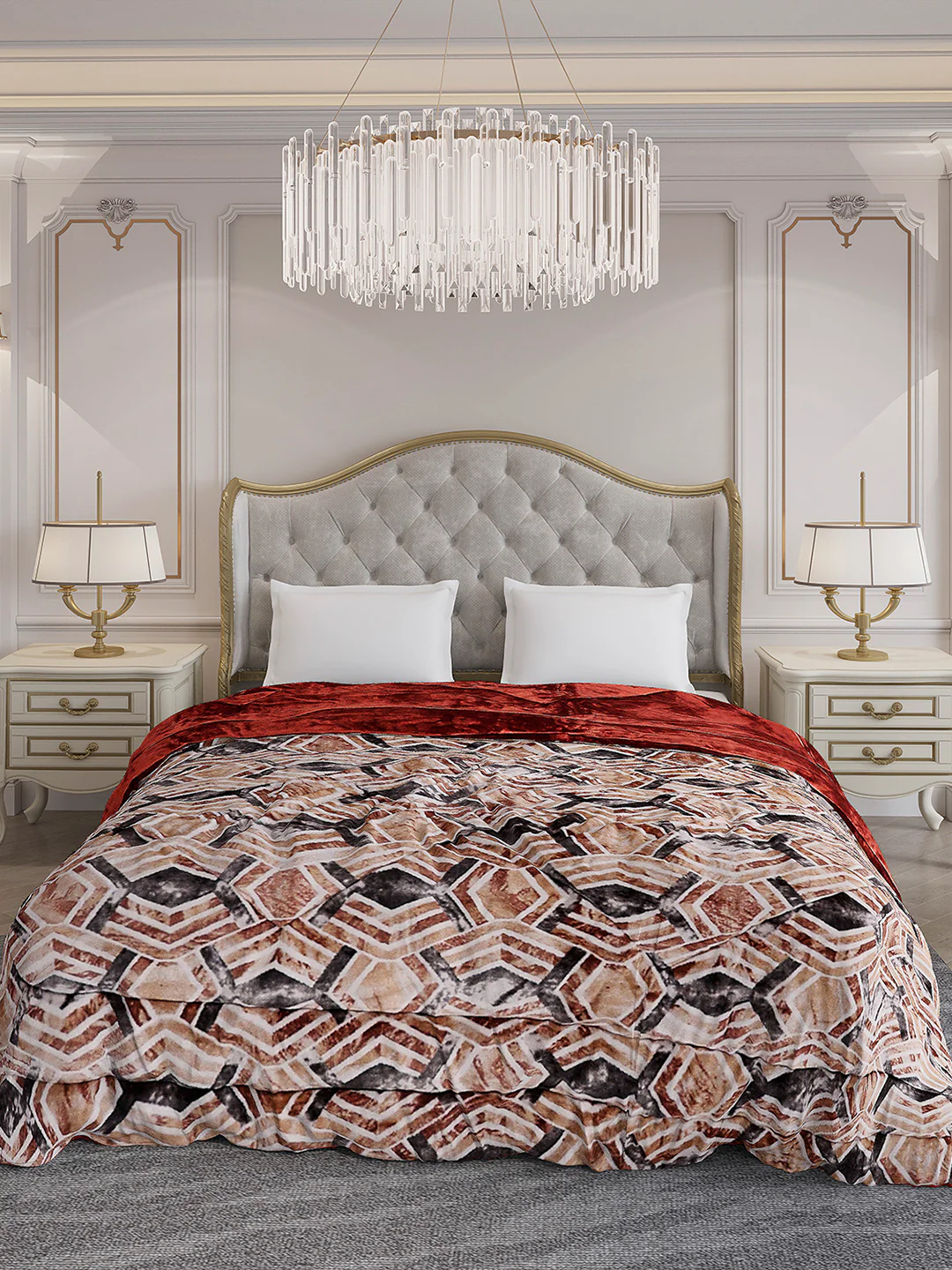 Printed Double Bed 1009 GSM Comforter for Winter - (Wild Beauty) - Image 2