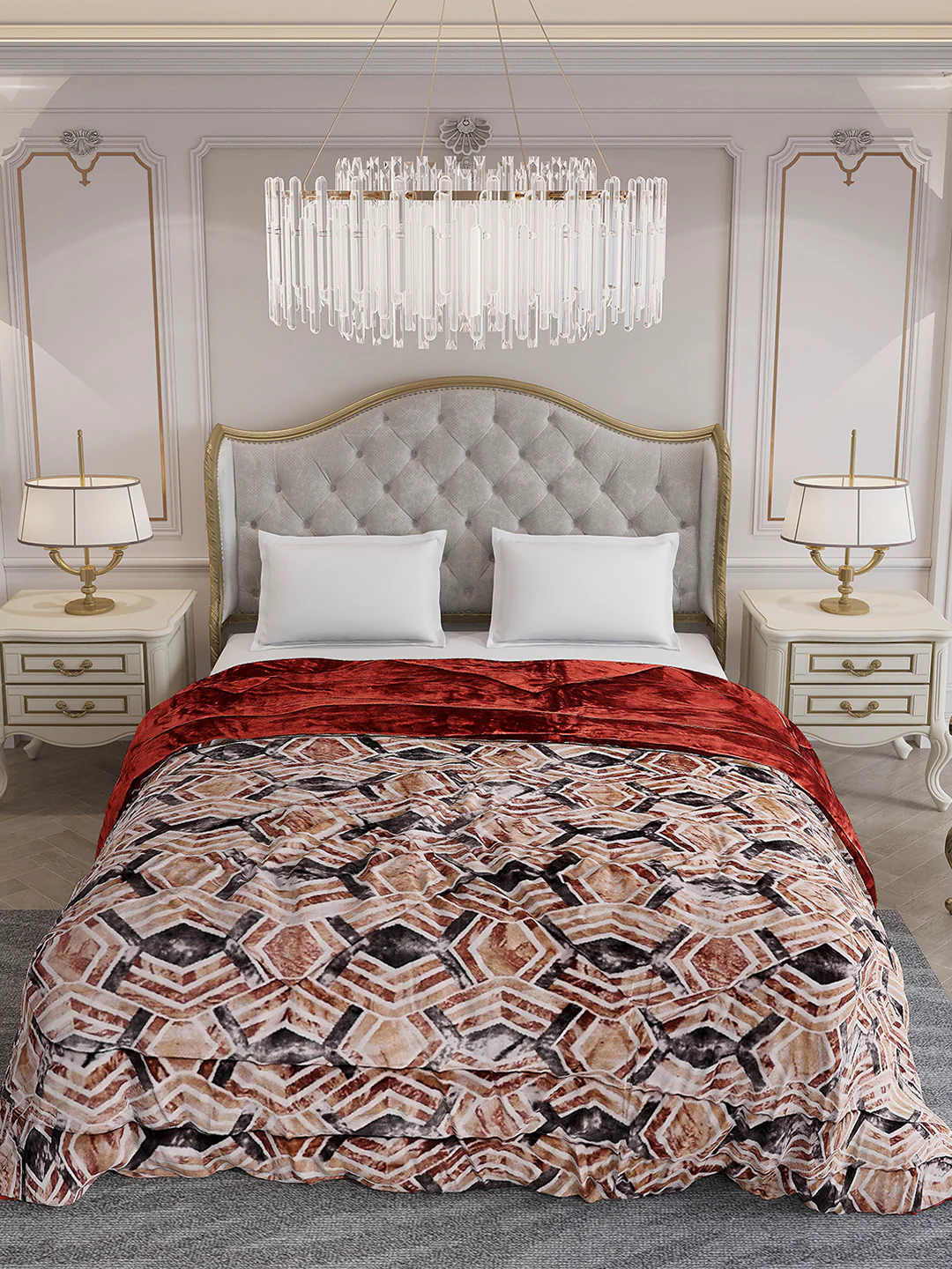 Printed Double Bed 1009 GSM Comforter for Winter - (Wild Beauty) - Image 3