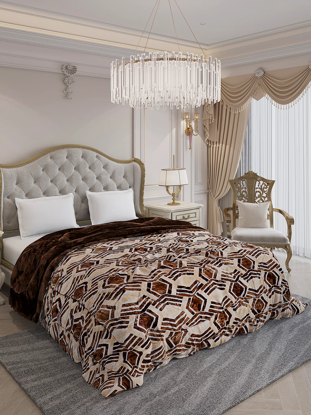 Printed Double Bed 1009 GSM Comforter for Winter - (Wild Beauty) - Image 4