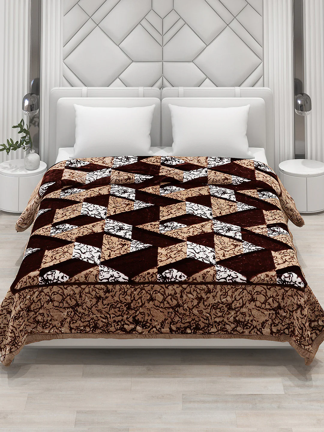 Printed Double Bed 1041 GSM Blanket Apricot 2 Ply (Weight 5.5 kg) - Image 3