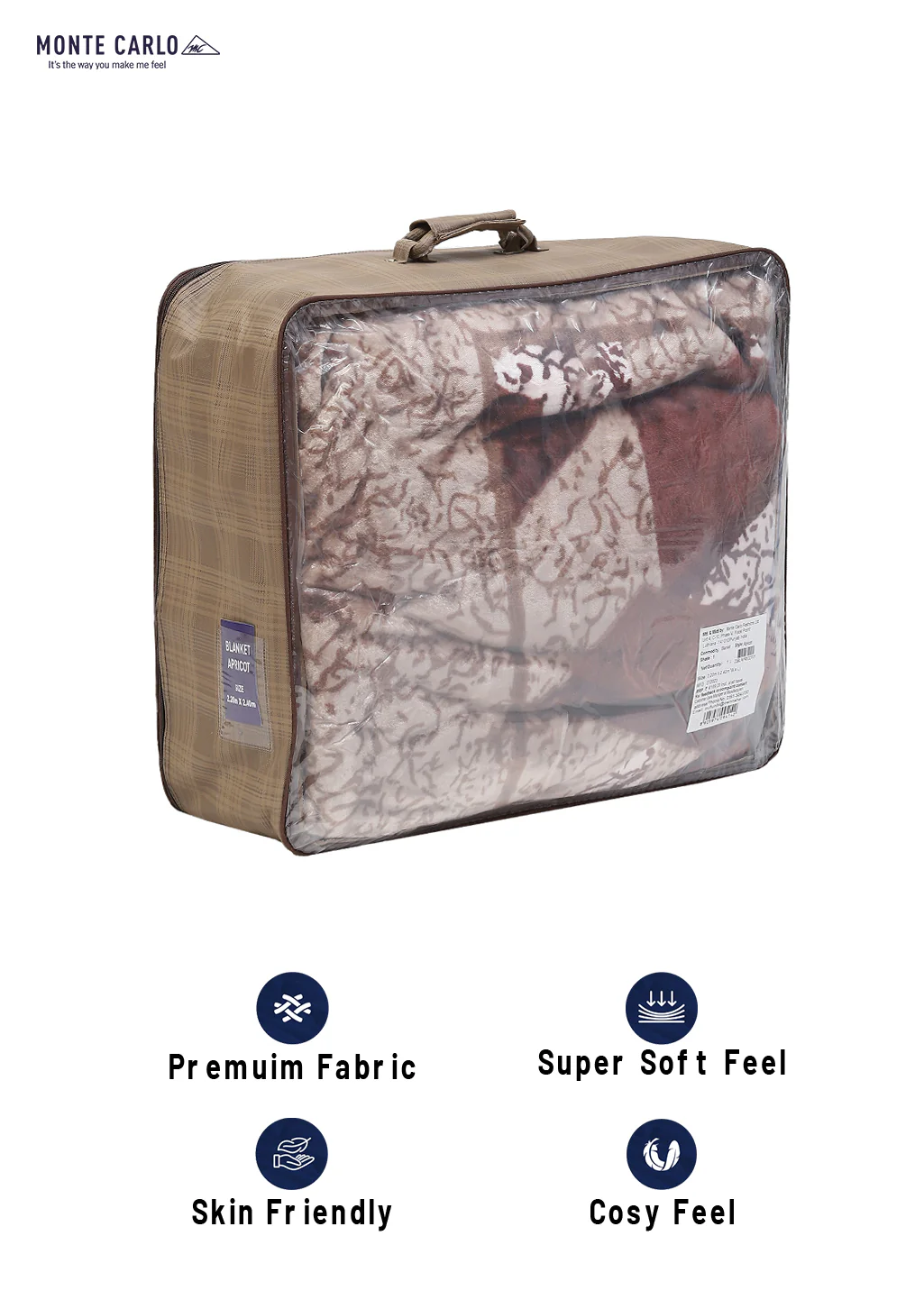 Printed Double Bed 1041 GSM Blanket Apricot 2 Ply (Weight 5.5 kg) - Image 8