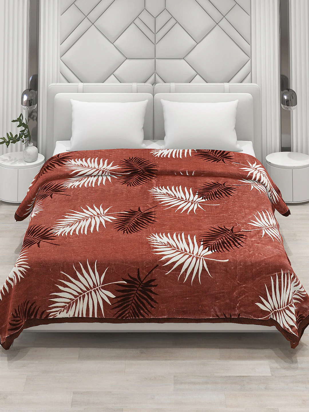Printed Double Bed 1041 GSM Blanket Apricot 2 Ply (Weight 5.5 kg) - Image 3