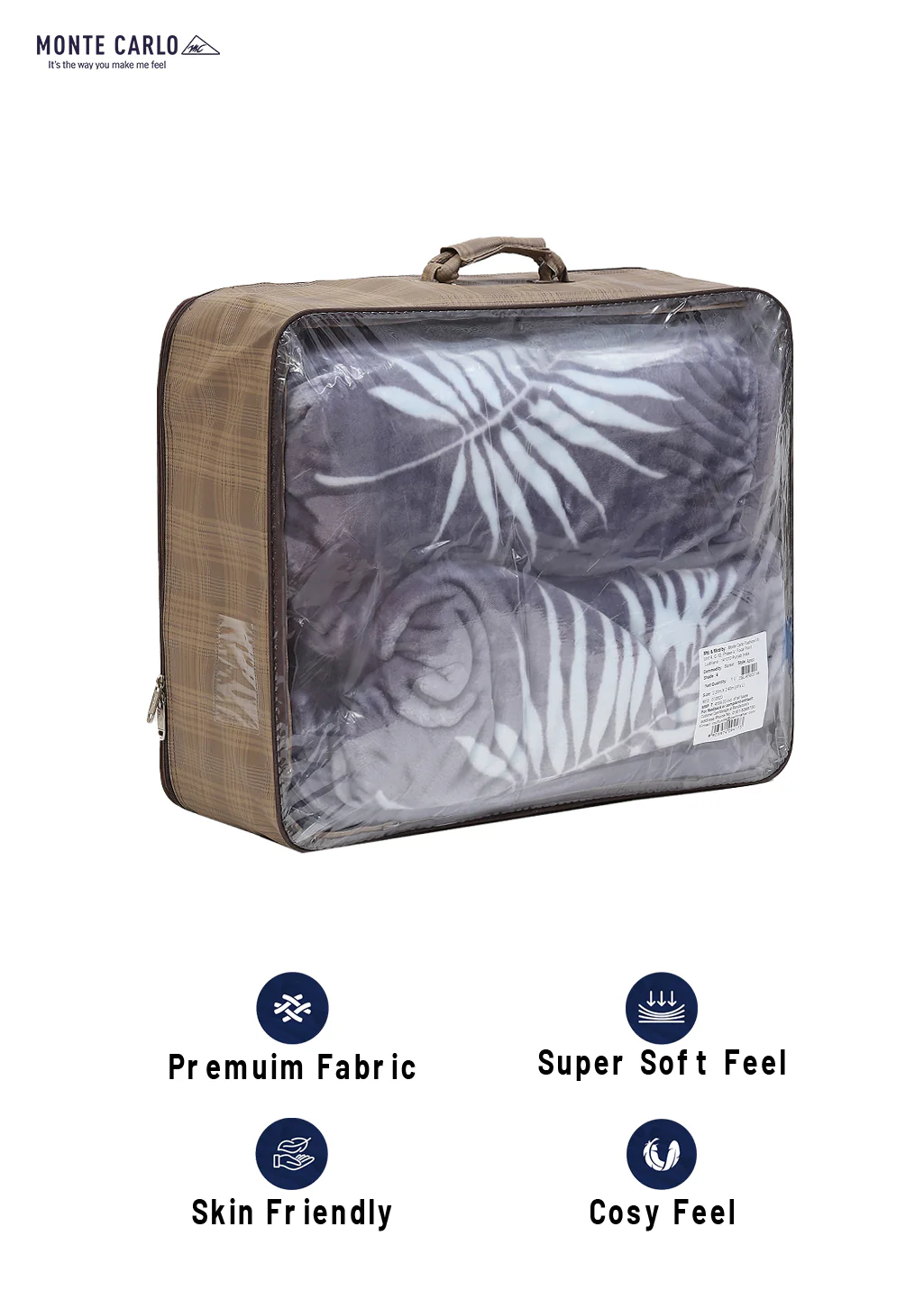 Printed Double Bed 1041 GSM Blanket Apricot 2 Ply (Weight 5.5 kg) - Image 8