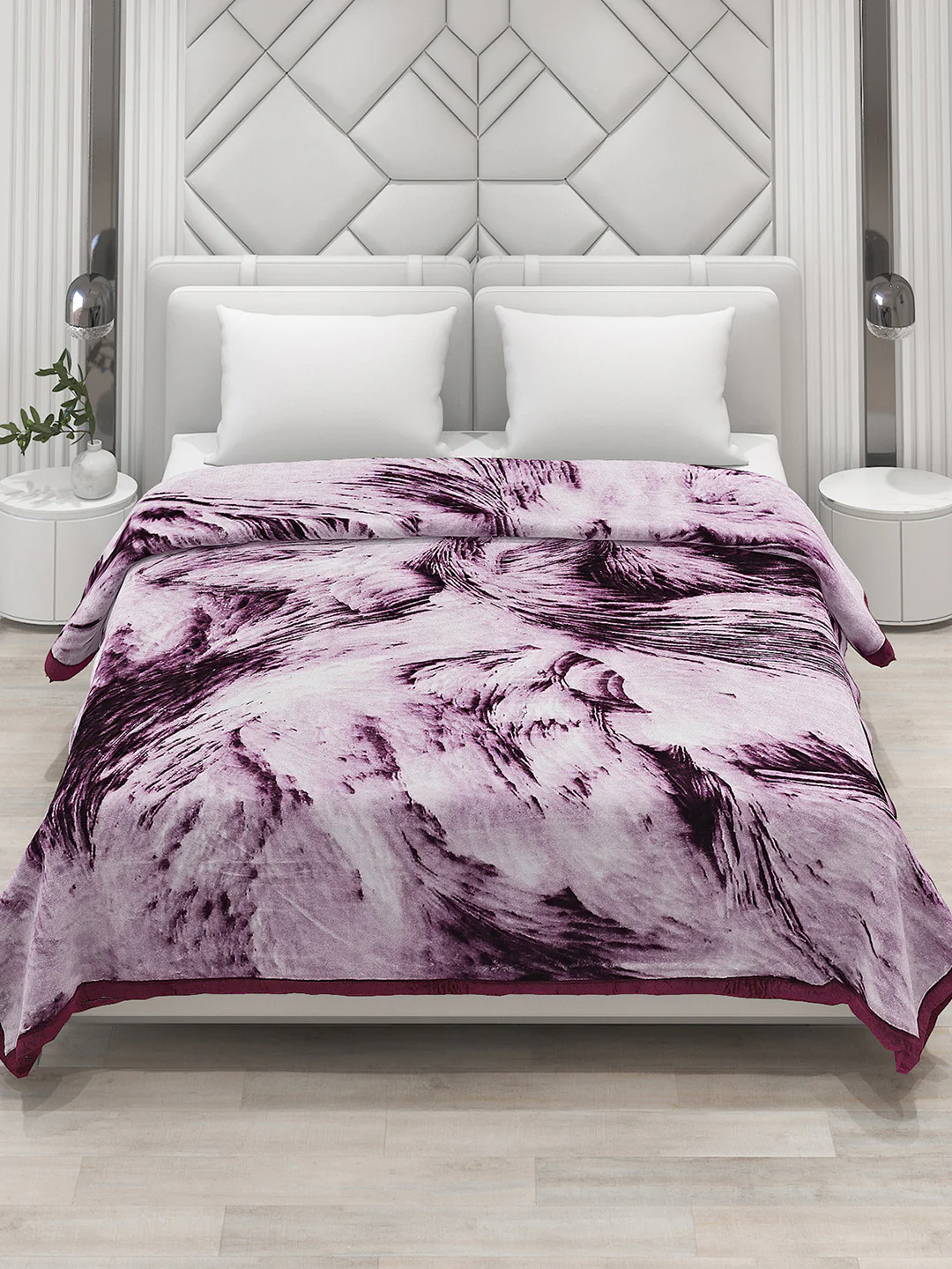 Printed Double Bed 1041 GSM Blanket Apricot 2 Ply (Weight 5.5 kg) - Image 3