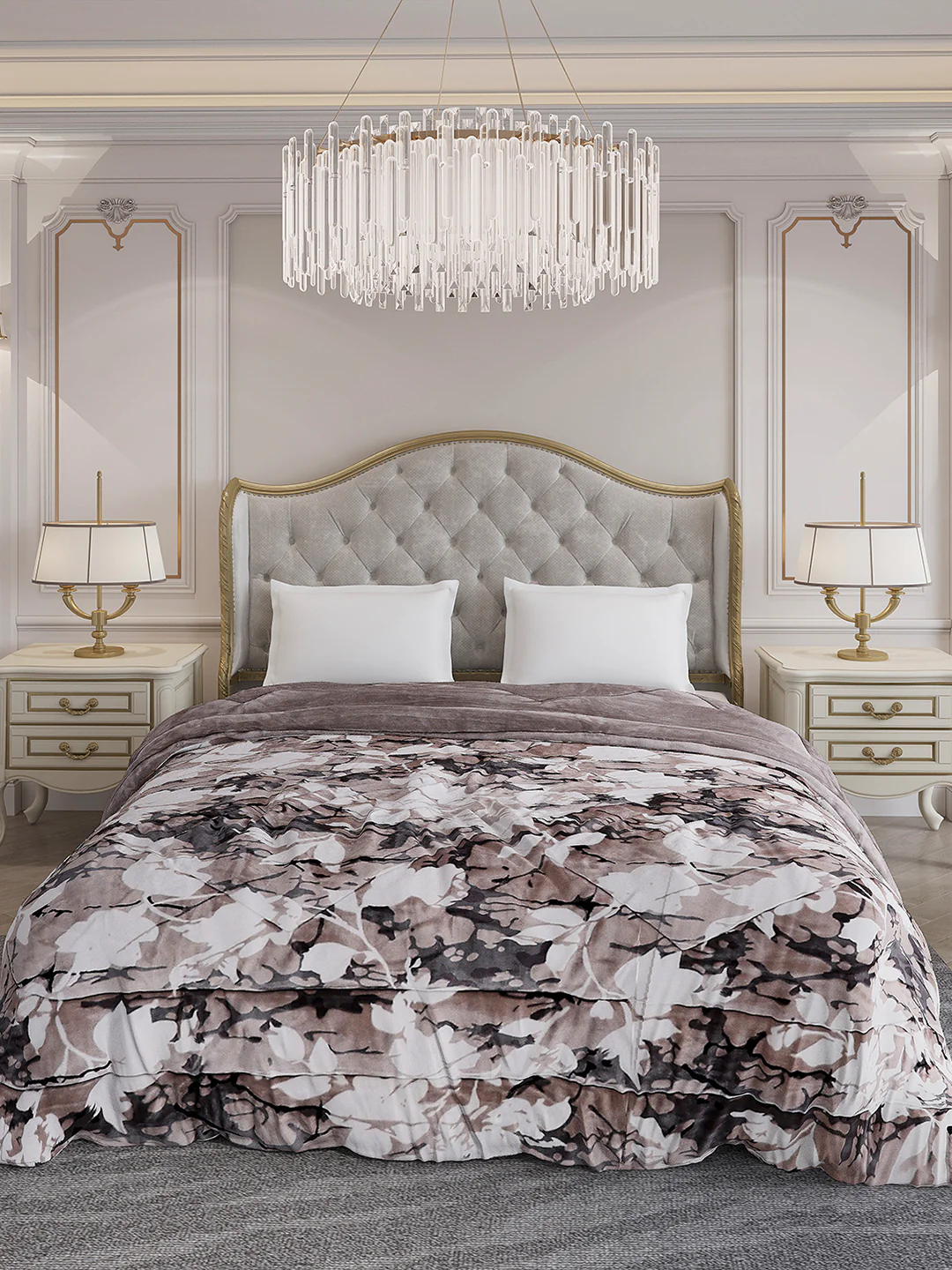 Printed Double Bed 1061 GSM Comforter for Winter - (Wisdom Gold) - Image 2