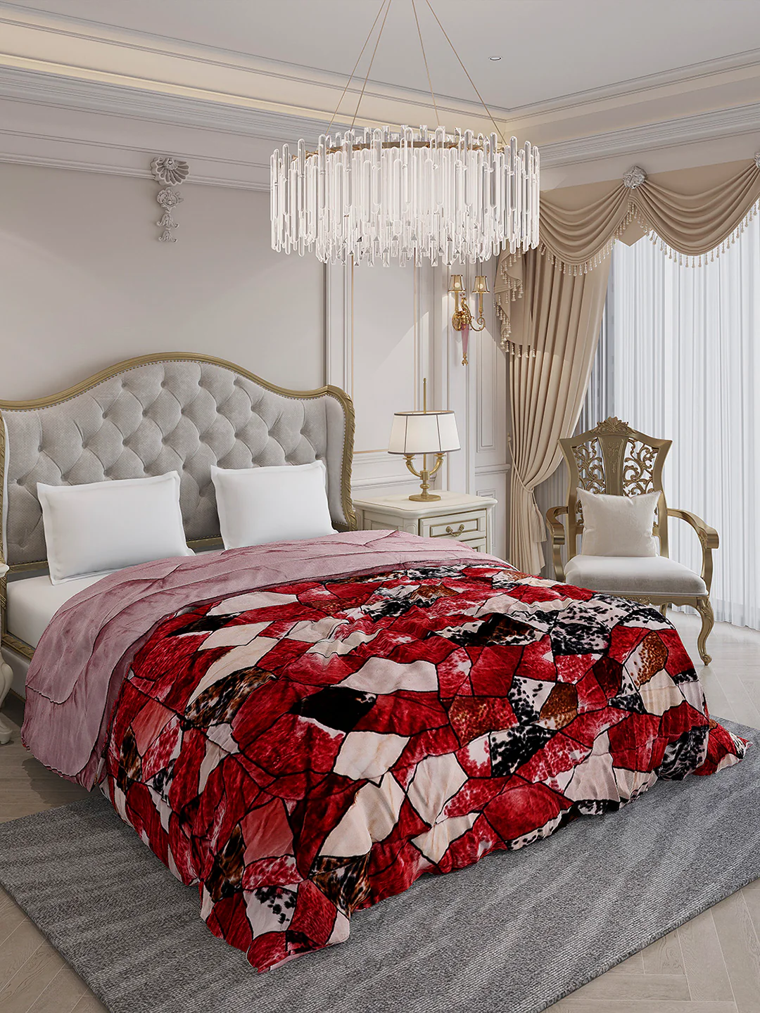 Printed Double Bed 1061 GSM Comforter for Winter - (Wisdom Gold) - Image 4