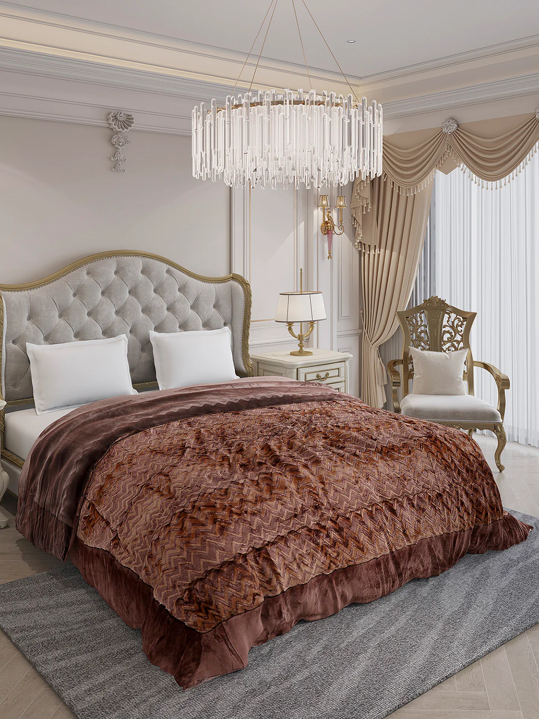 Printed Double Bed 1078 GSM Comforter for Winter - (Delicate) - Image 4
