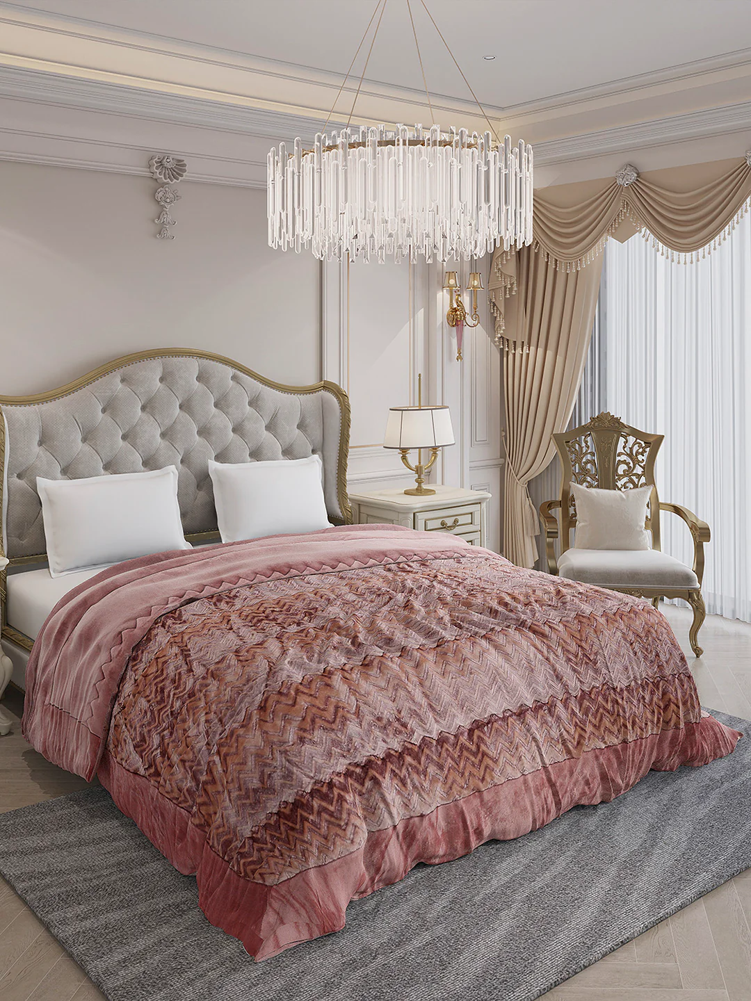 Printed Double Bed 1078 GSM Comforter for Winter - (Delicate) - Image 4