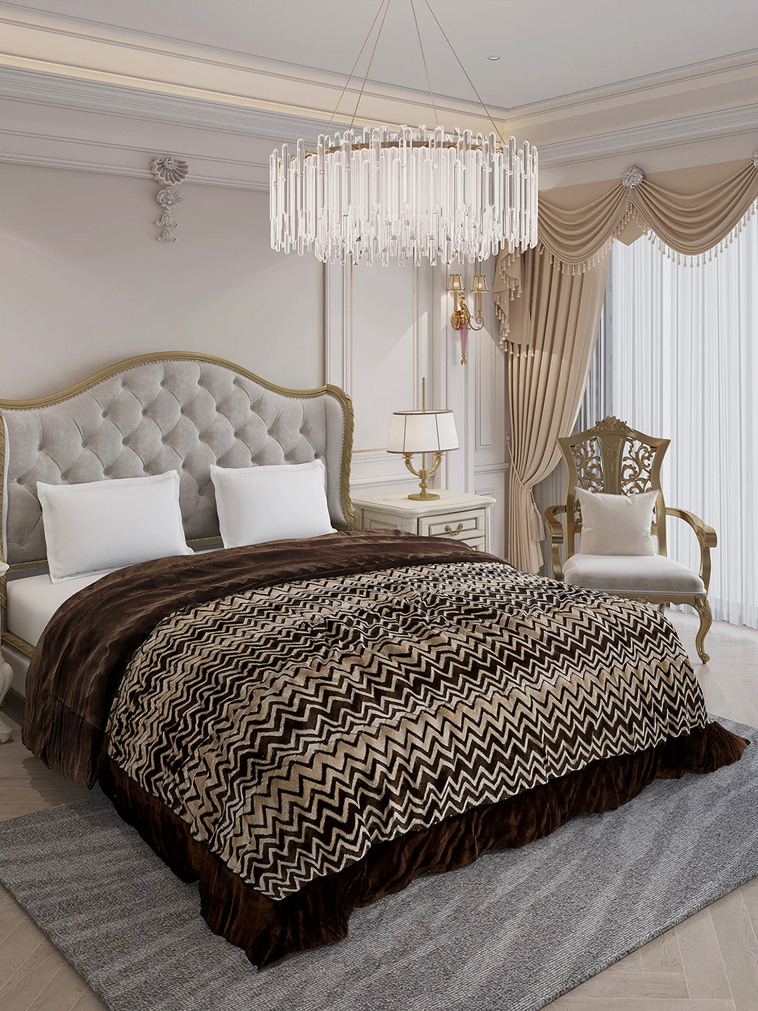 Printed Double Bed 1078 GSM Comforter for Winter - (Delicate) - Image 4