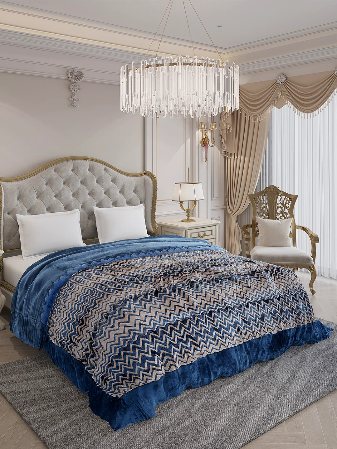 Printed Double Bed 1078 GSM Comforter for Winter - (Delicate) - Image 4