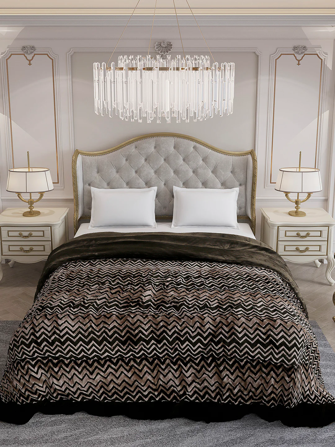 Printed Double Bed 1078 GSM Comforter for Winter - (Delicate) - Image 3