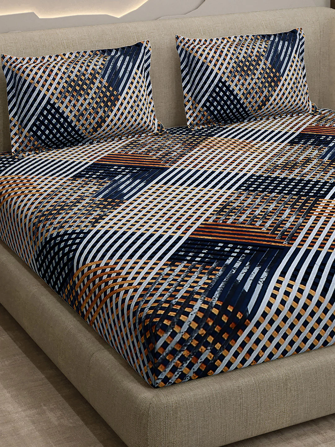 Printed Double Bed 130 GSM 4 Pc Bedding Set (1 Bedsheet, 1 AC Comforter & 2 Pillow Cover) - Image 8