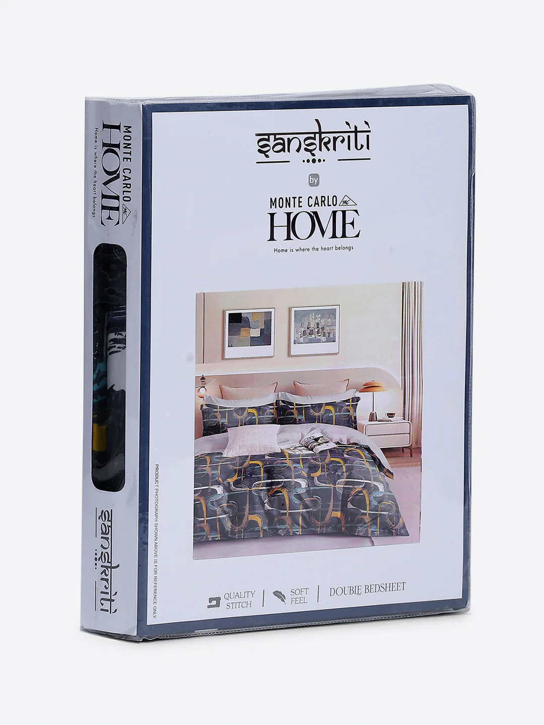 Printed Double Bed 130 GSM 4 Pc Bedding Set (1 Bedsheet, 1 AC Comforter & 2 Pillow Cover) - Image 13