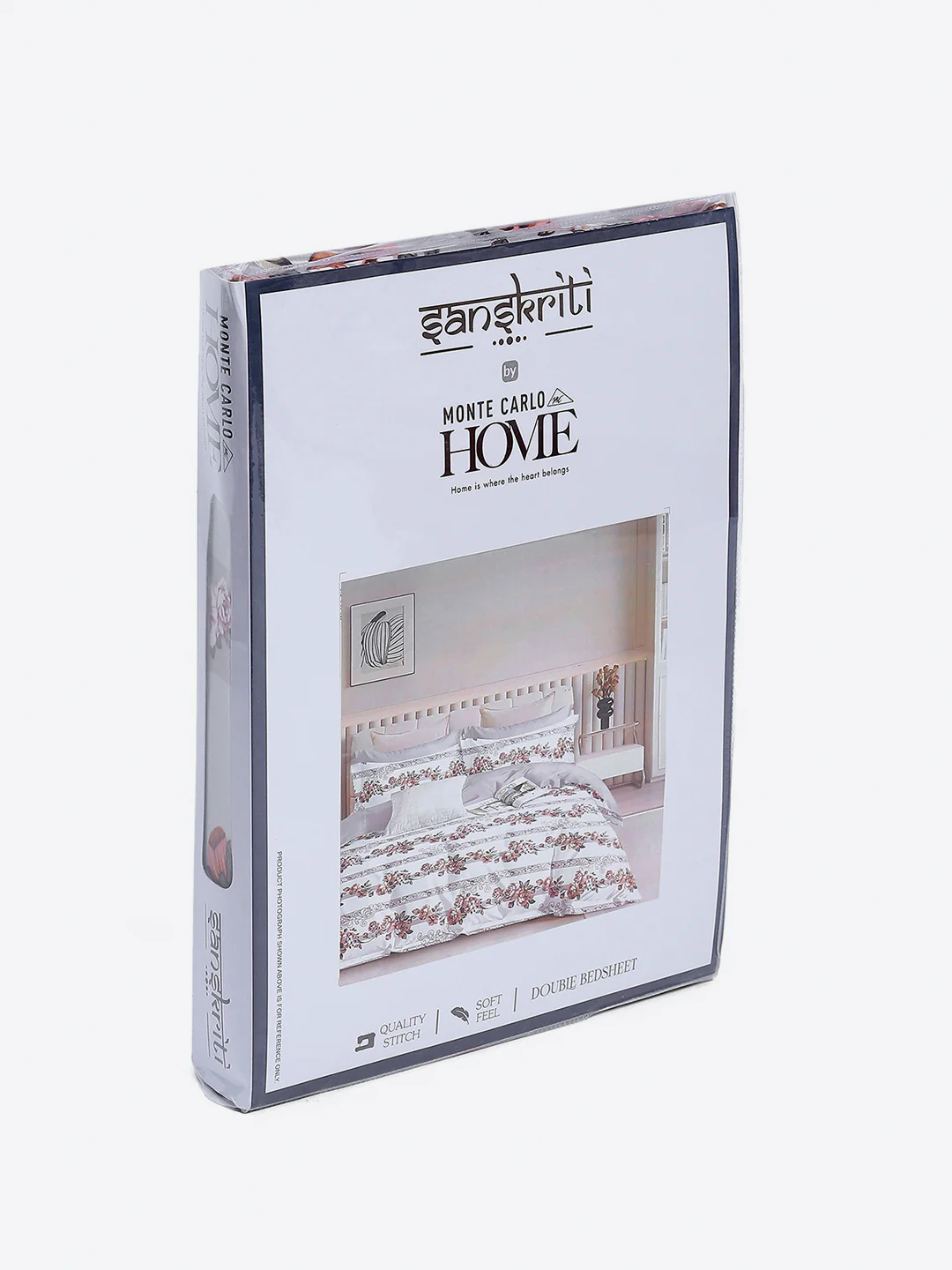 Printed Double Bed 130 GSM 4 Pc Bedding Set (1 Bedsheet, 1 AC Comforter & 2 Pillow Cover) - Image 13
