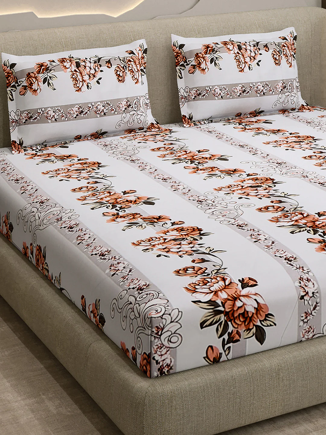 Printed Double Bed 130 GSM 4 Pc Bedding Set (1 Bedsheet, 1 AC Comforter & 2 Pillow Cover) - Image 8