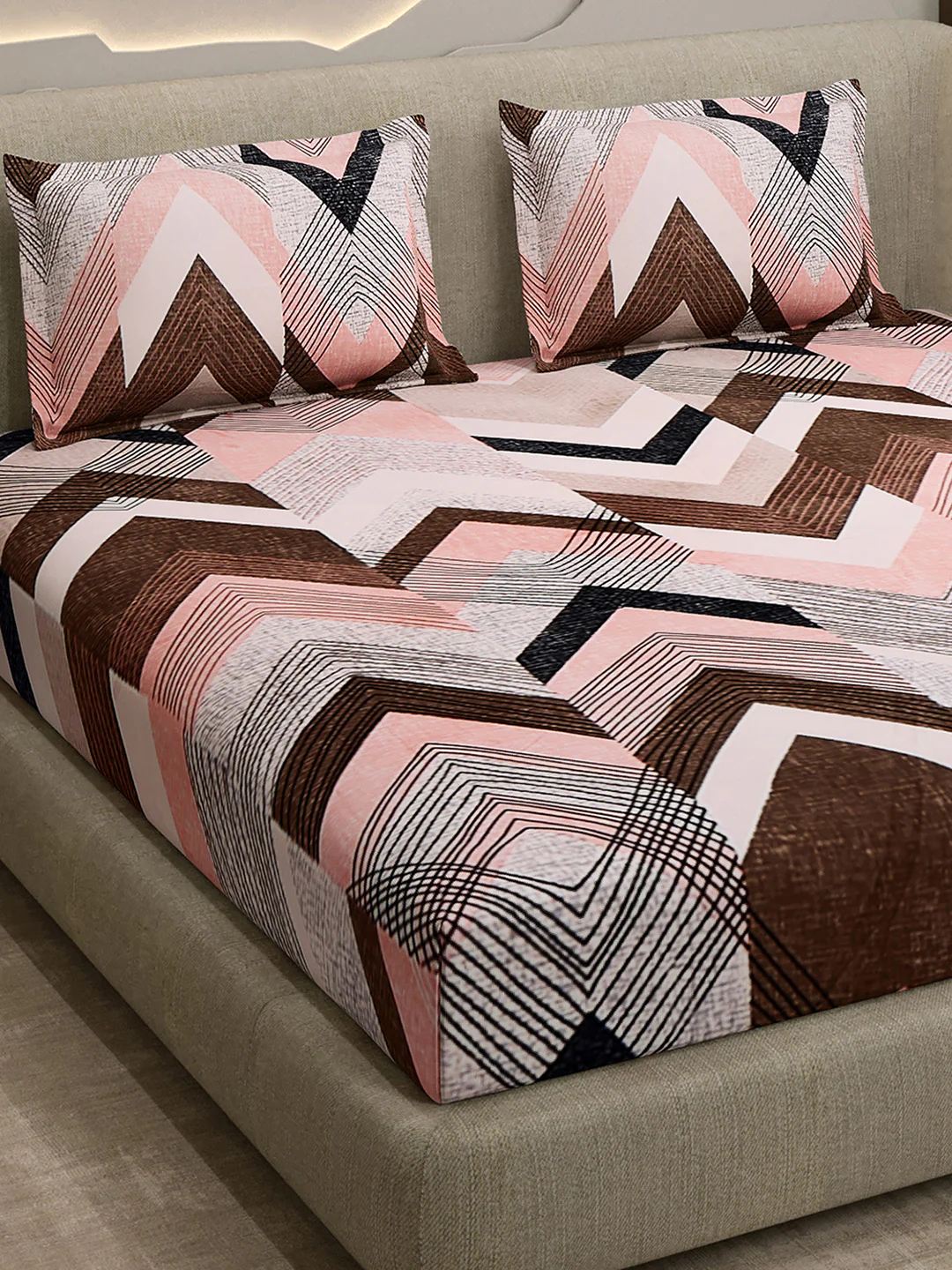 Printed Double Bed 130 GSM 4 Pc Bedding Set (1 Bedsheet, 1 AC Comforter & 2 Pillow Cover) - Image 8