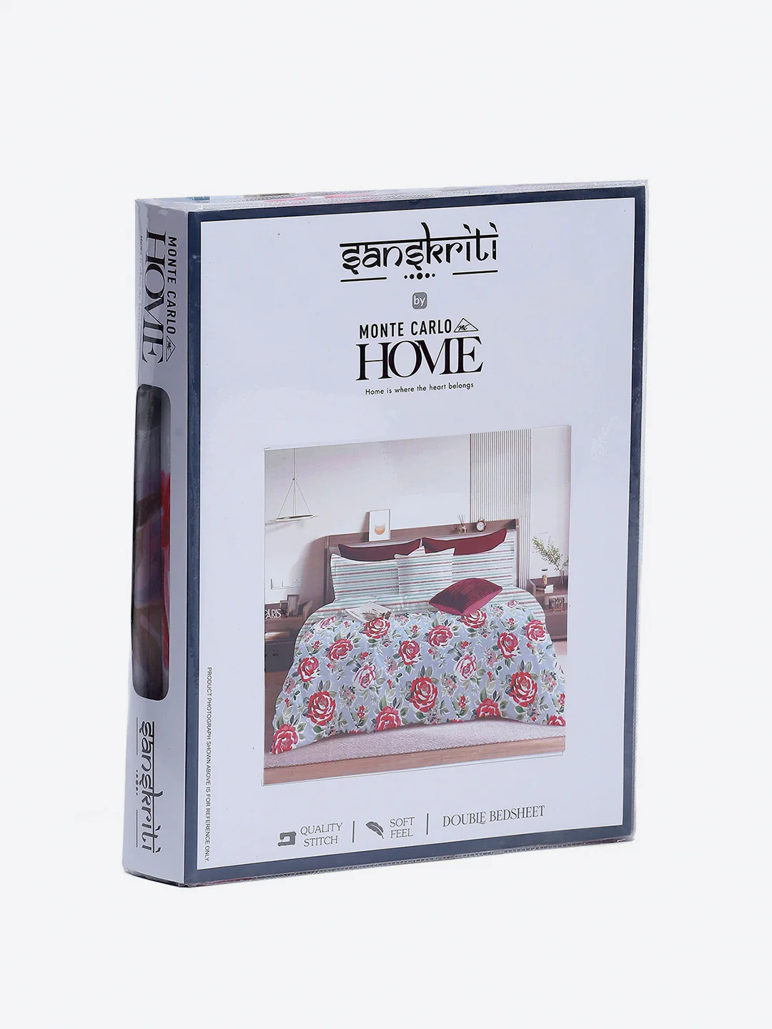 Printed Double Bed 130 GSM 4 Pc Bedding Set (1 Bedsheet, 1 AC Comforter & 2 Pillow Cover) - Image 13