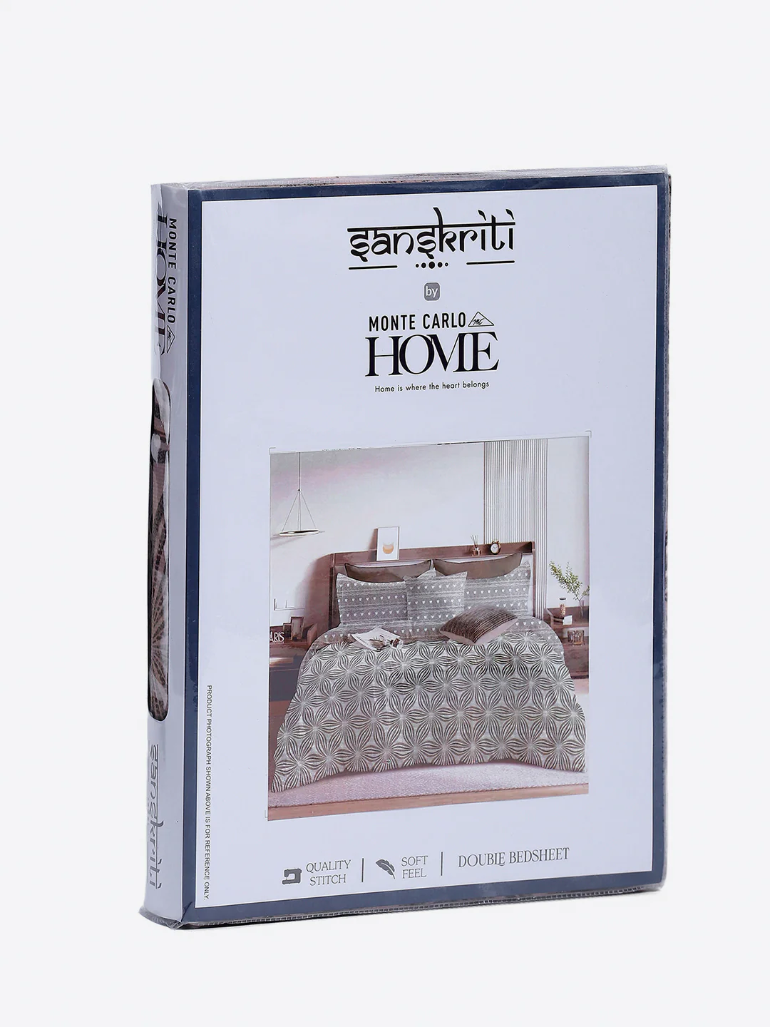 Printed Double Bed 130 GSM 4 Pc Bedding Set (1 Bedsheet, 1 AC Comforter & 2 Pillow Cover) - Image 13