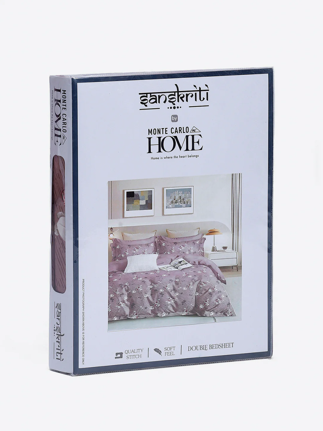 Printed Double Bed 130 GSM 4 Pc Bedding Set (1 Bedsheet, 1 AC Comforter & 2 Pillow Cover) - Image 13