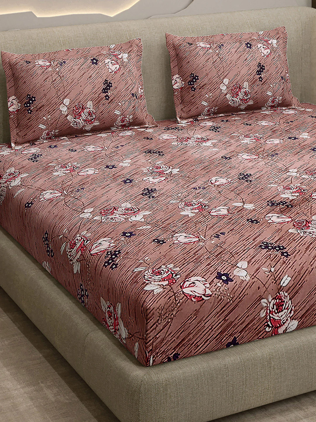 Printed Double Bed 130 GSM 4 Pc Bedding Set (1 Bedsheet, 1 AC Comforter & 2 Pillow Cover) - Image 8