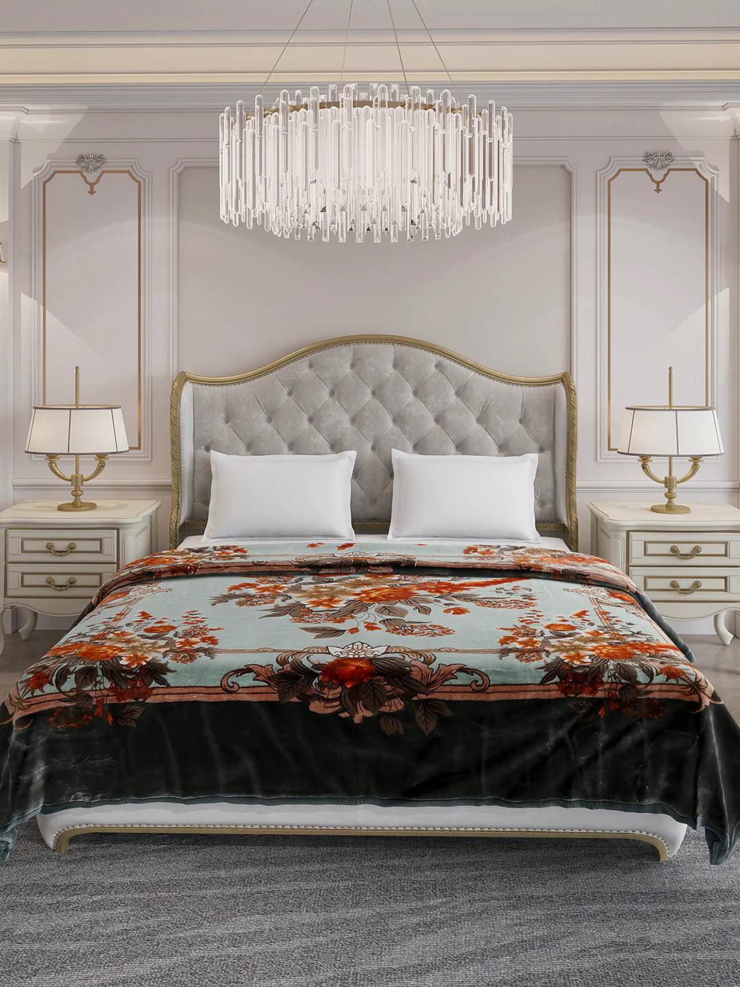 Printed Double Bed 2 Ply, 1042 GSM Blanket for Winter - (Emilia) - Image 2