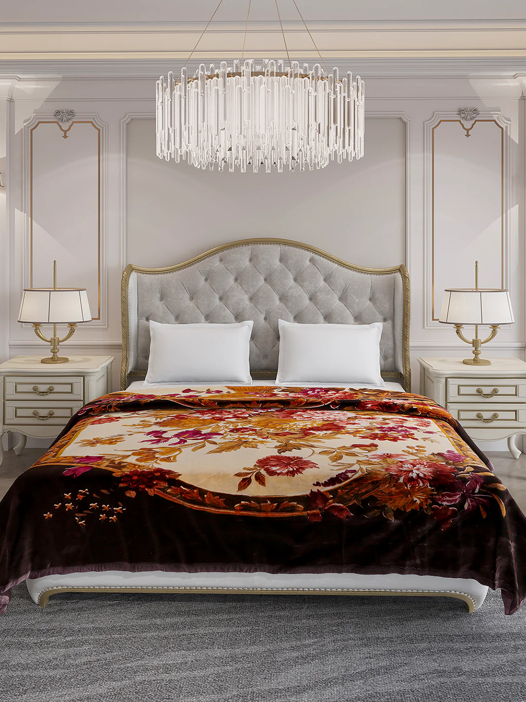 Printed Double Bed 2 Ply, 1042 GSM Blanket for Winter - (Emilia) - Image 2