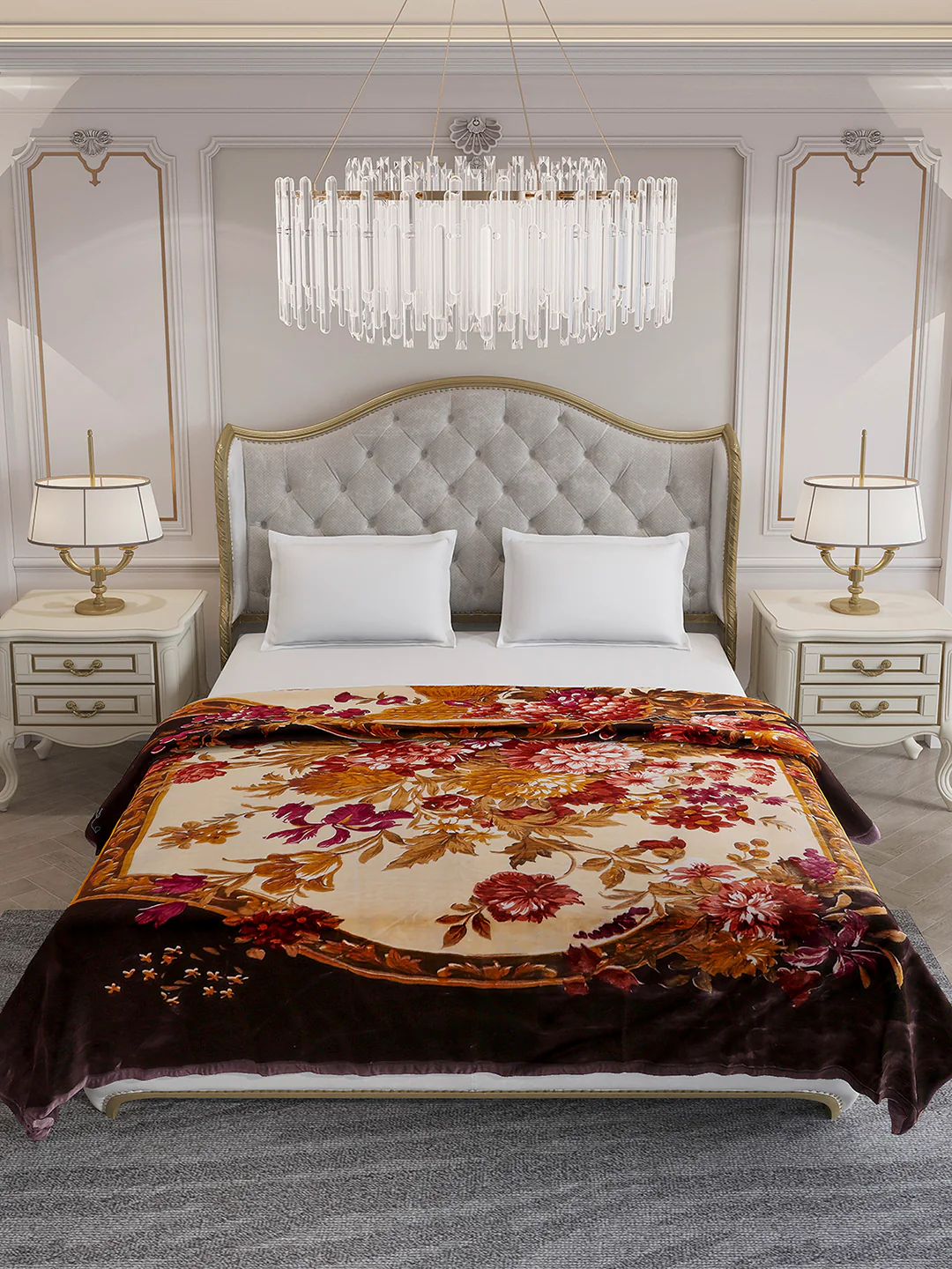 Printed Double Bed 2 Ply, 1042 GSM Blanket for Winter - (Emilia) - Image 3