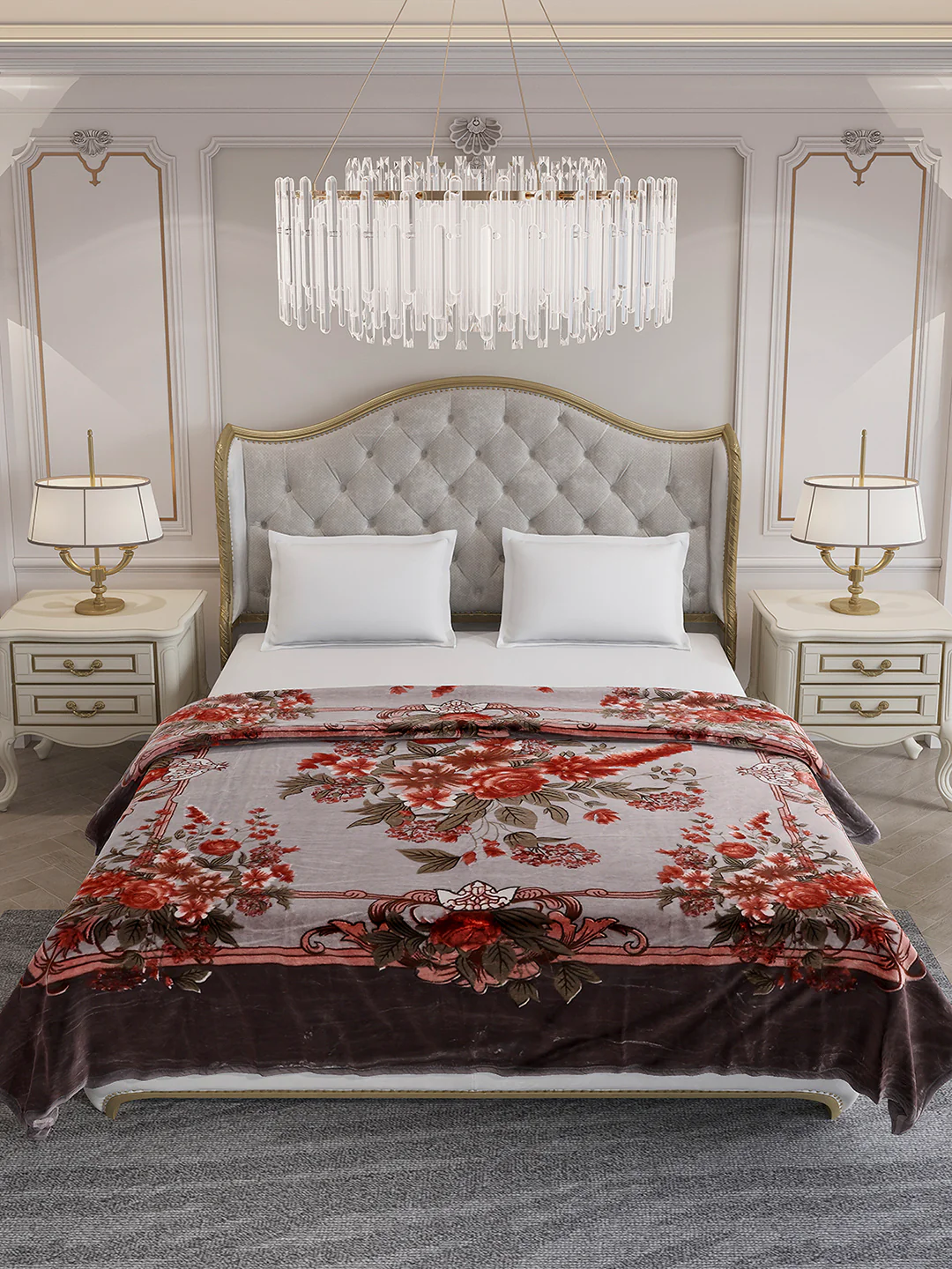 Printed Double Bed 2 Ply, 1042 GSM Blanket for Winter - (Emilia) - Image 3