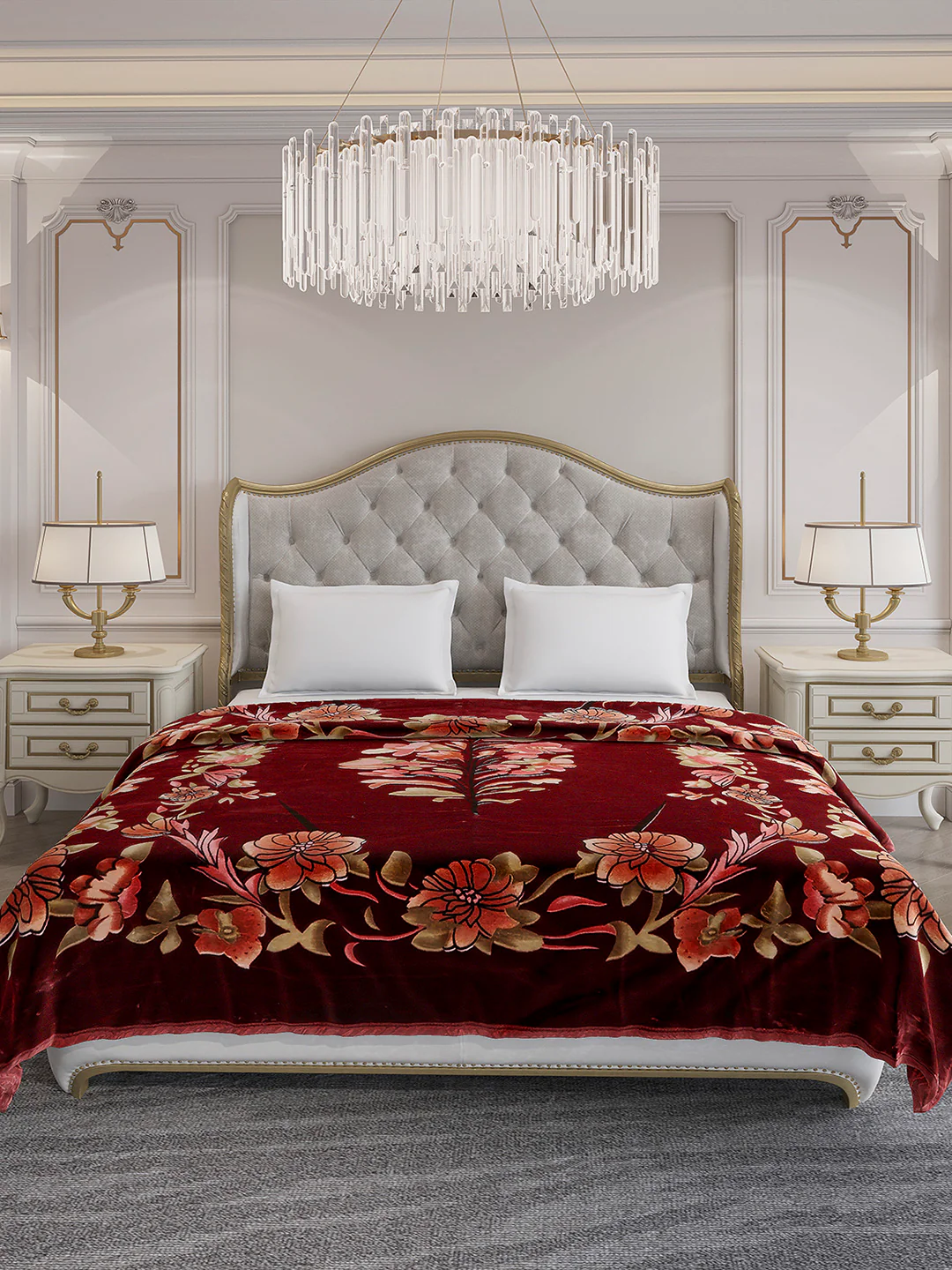 Printed Double Bed 2 Ply, 1042 GSM Blanket for Winter - (Emilia) - Image 2