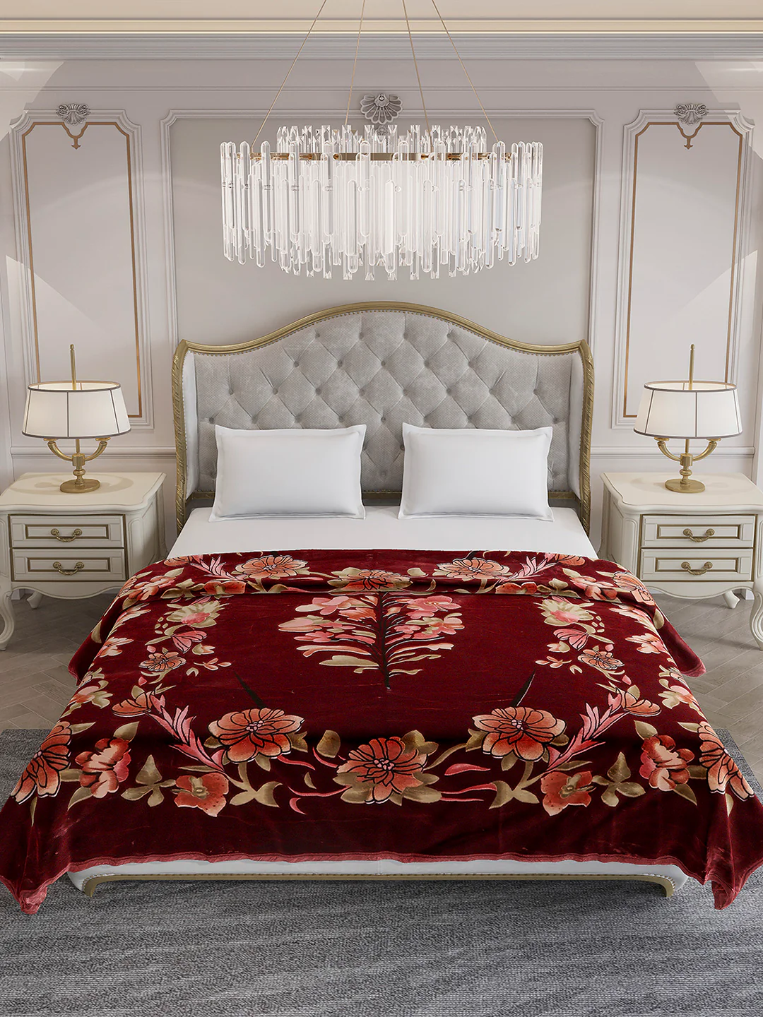 Printed Double Bed 2 Ply, 1042 GSM Blanket for Winter - (Emilia) - Image 3