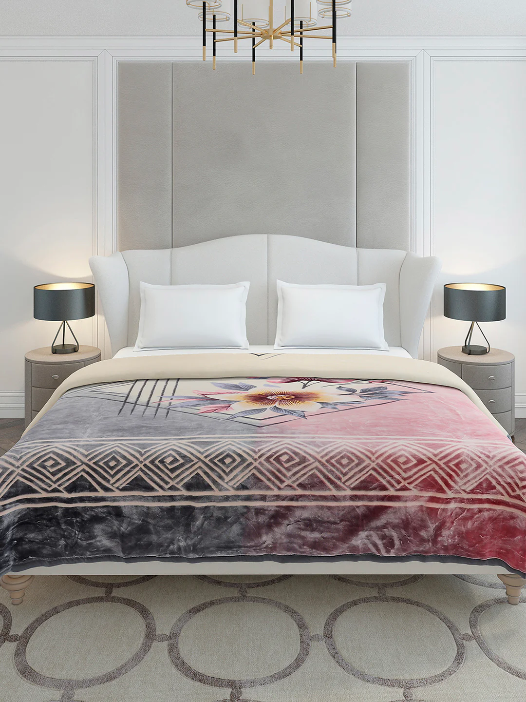 Printed Double Bed 2 Ply, 1136 GSM Embossed Blanket for Heavy Winter - (Commander) - Image 2