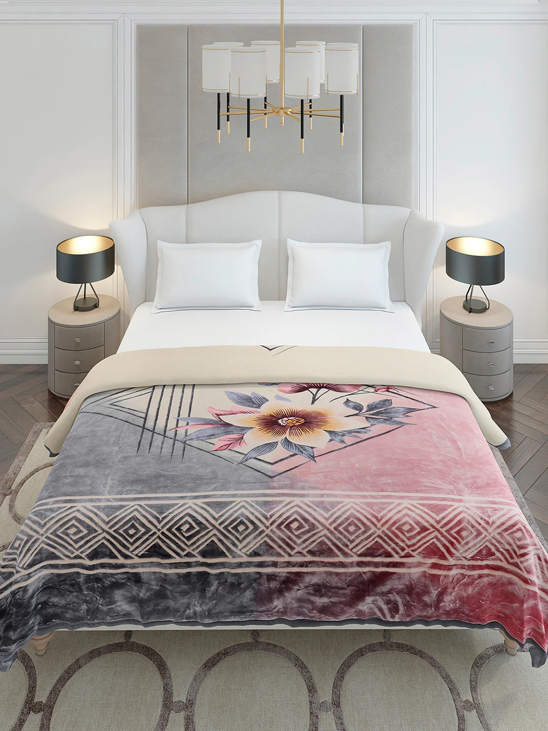 Printed Double Bed 2 Ply, 1136 GSM Embossed Blanket for Heavy Winter - (Commander) - Image 3