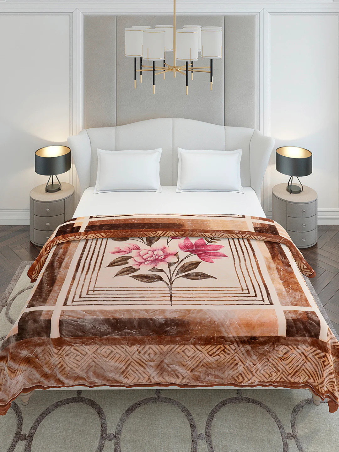 Printed Double Bed 2 Ply, 1136 GSM Embossed Blanket for Heavy Winter - (Commander) - Image 3