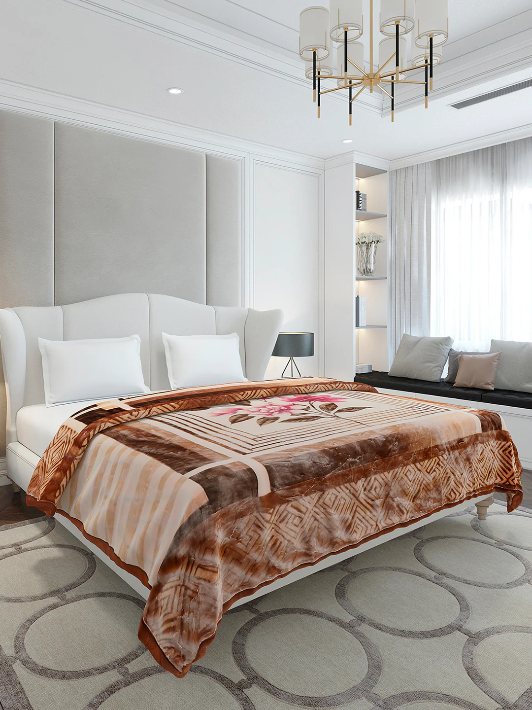 Printed Double Bed 2 Ply, 1136 GSM Embossed Blanket for Heavy Winter - (Commander) - Image 4