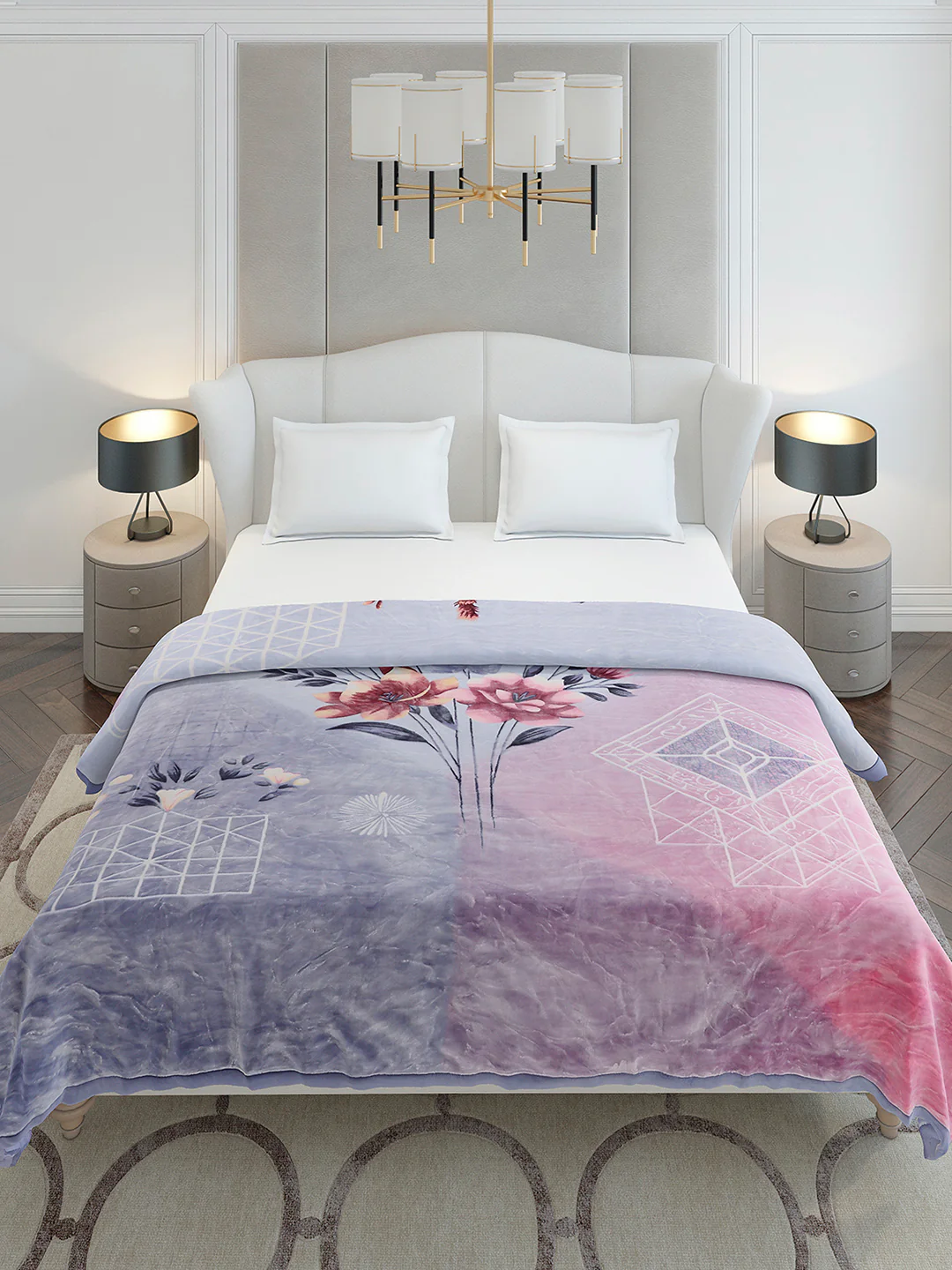 Printed Double Bed 2 Ply, 1136 GSM Embossed Blanket for Heavy Winter - (Commander) - Image 3