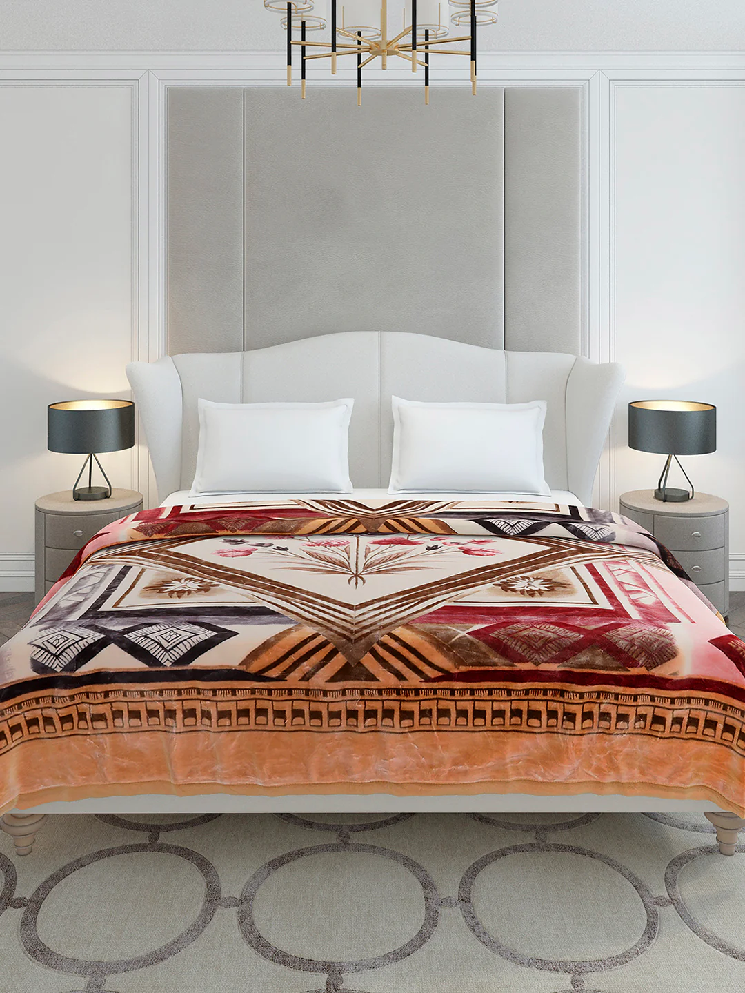 Printed Double Bed 2 Ply, 1136 GSM Embossed Blanket for Heavy Winter - (Commander) - Image 2