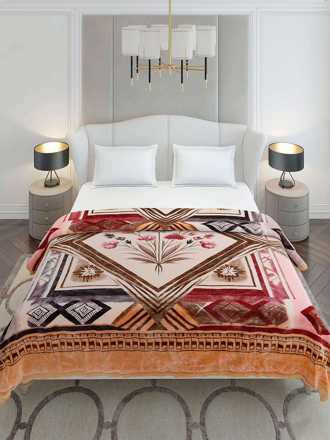 Printed Double Bed 2 Ply, 1136 GSM Embossed Blanket for Heavy Winter - (Commander) - Image 3