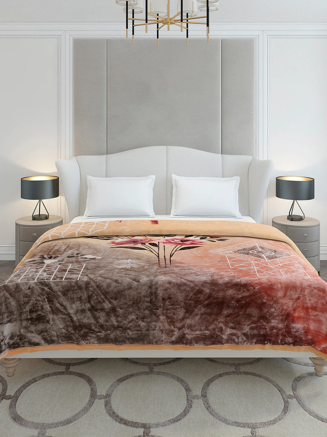 Printed Double Bed 2 Ply, 1136 GSM Embossed Blanket for Heavy Winter - (Commander) - Image 2