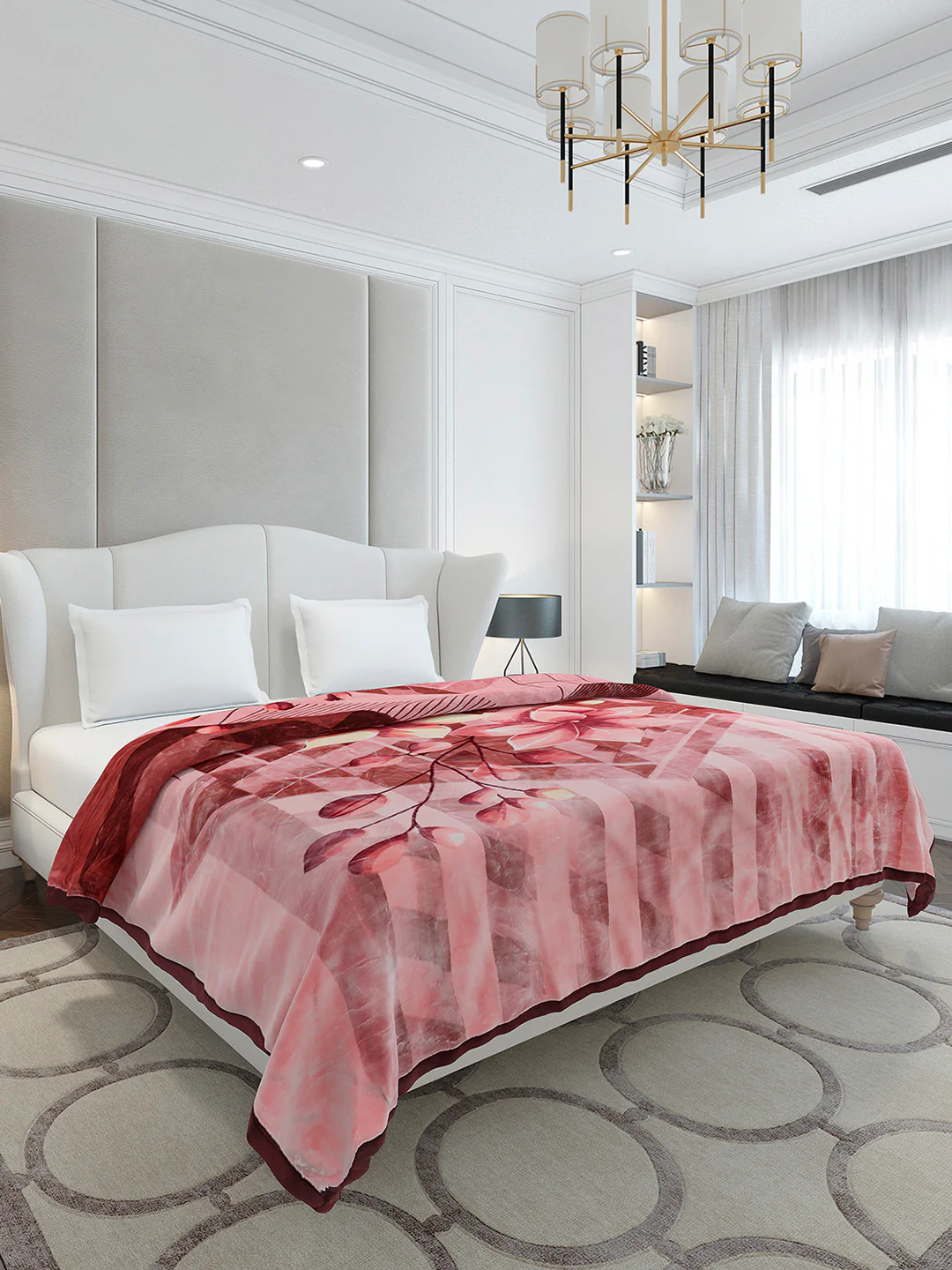 Printed Double Bed 2 Ply, 1136 GSM Embossed Blanket for Heavy Winter - (Commander) - Image 4