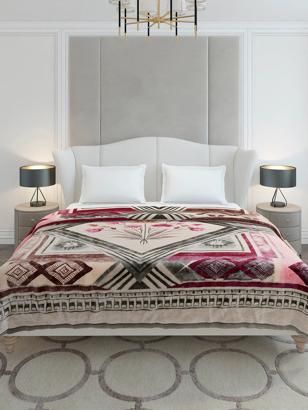 Printed Double Bed 2 Ply, 1136 GSM Embossed Blanket for Heavy Winter - (Commander) - Image 2