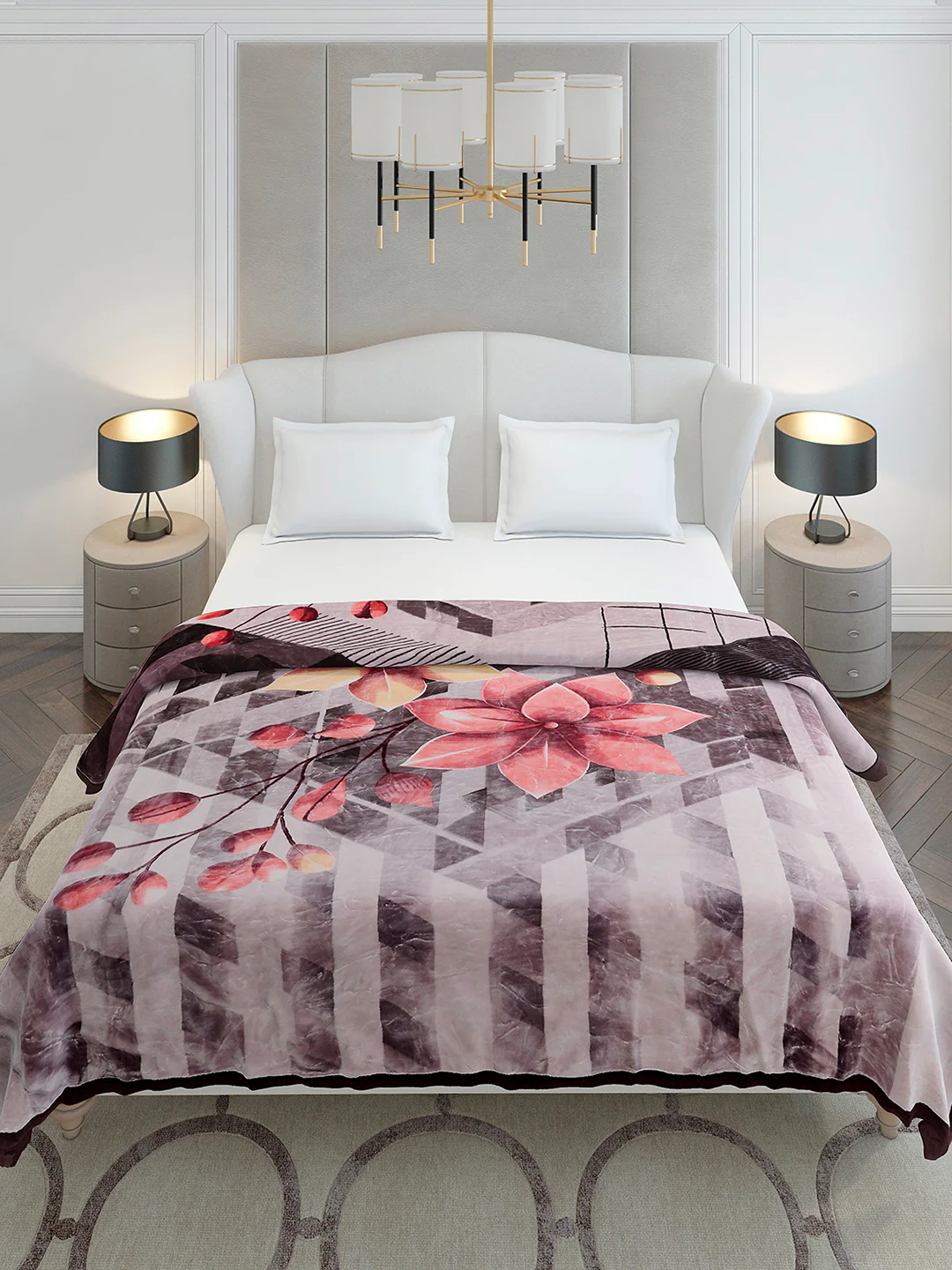 Printed Double Bed 2 Ply, 1136 GSM Embossed Blanket for Heavy Winter - (Commander) - Image 3