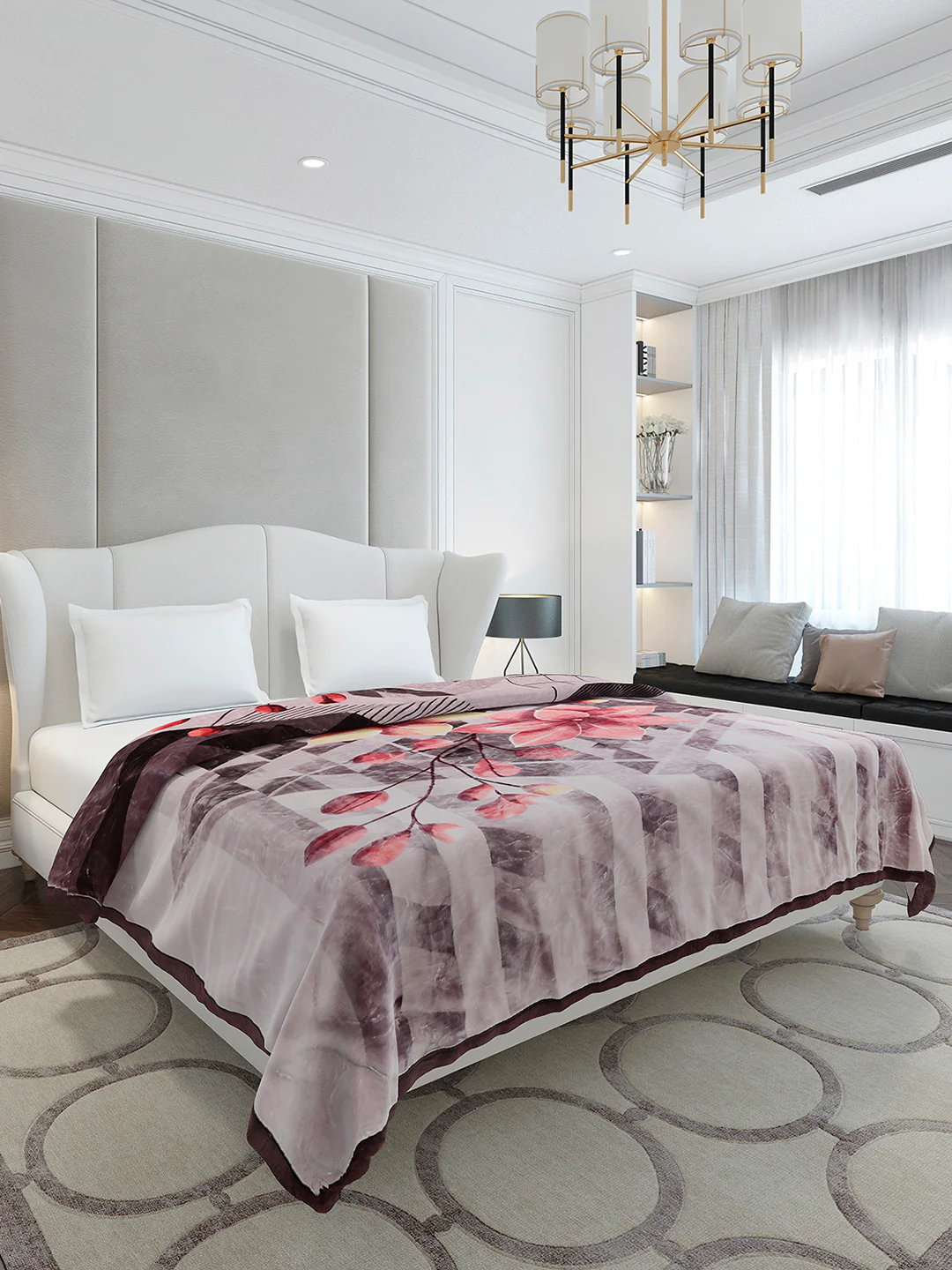 Printed Double Bed 2 Ply, 1136 GSM Embossed Blanket for Heavy Winter - (Commander) - Image 4
