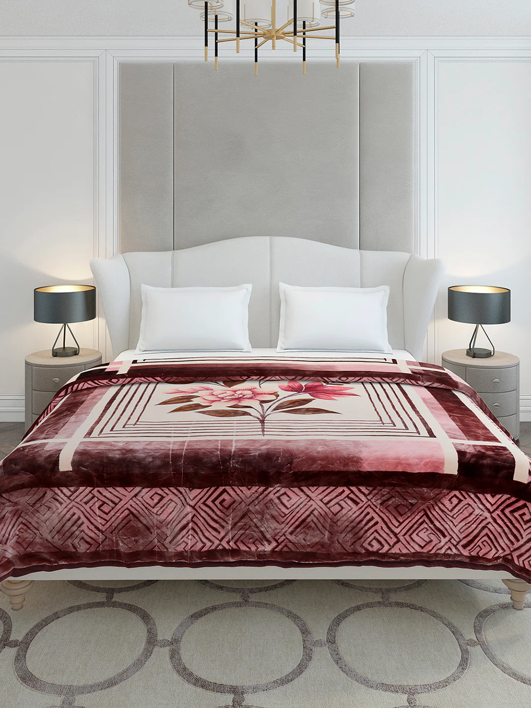 Printed Double Bed 2 Ply, 1136 GSM Embossed Blanket for Heavy Winter - (Commander) - Image 2
