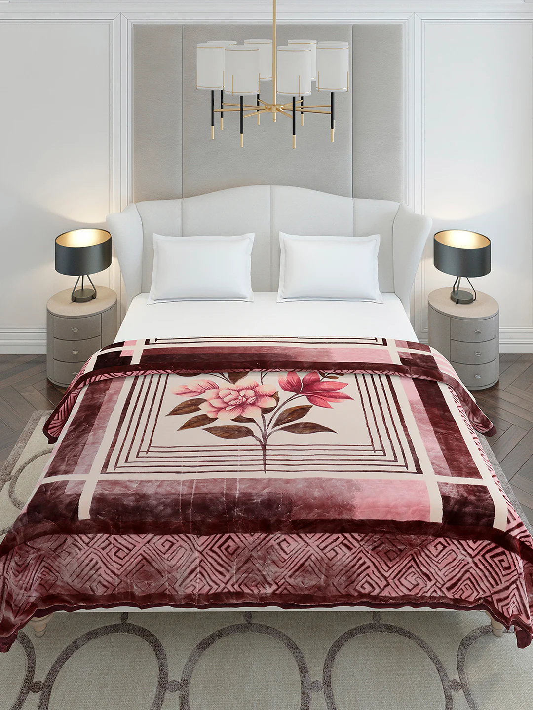 Printed Double Bed 2 Ply, 1136 GSM Embossed Blanket for Heavy Winter - (Commander) - Image 3