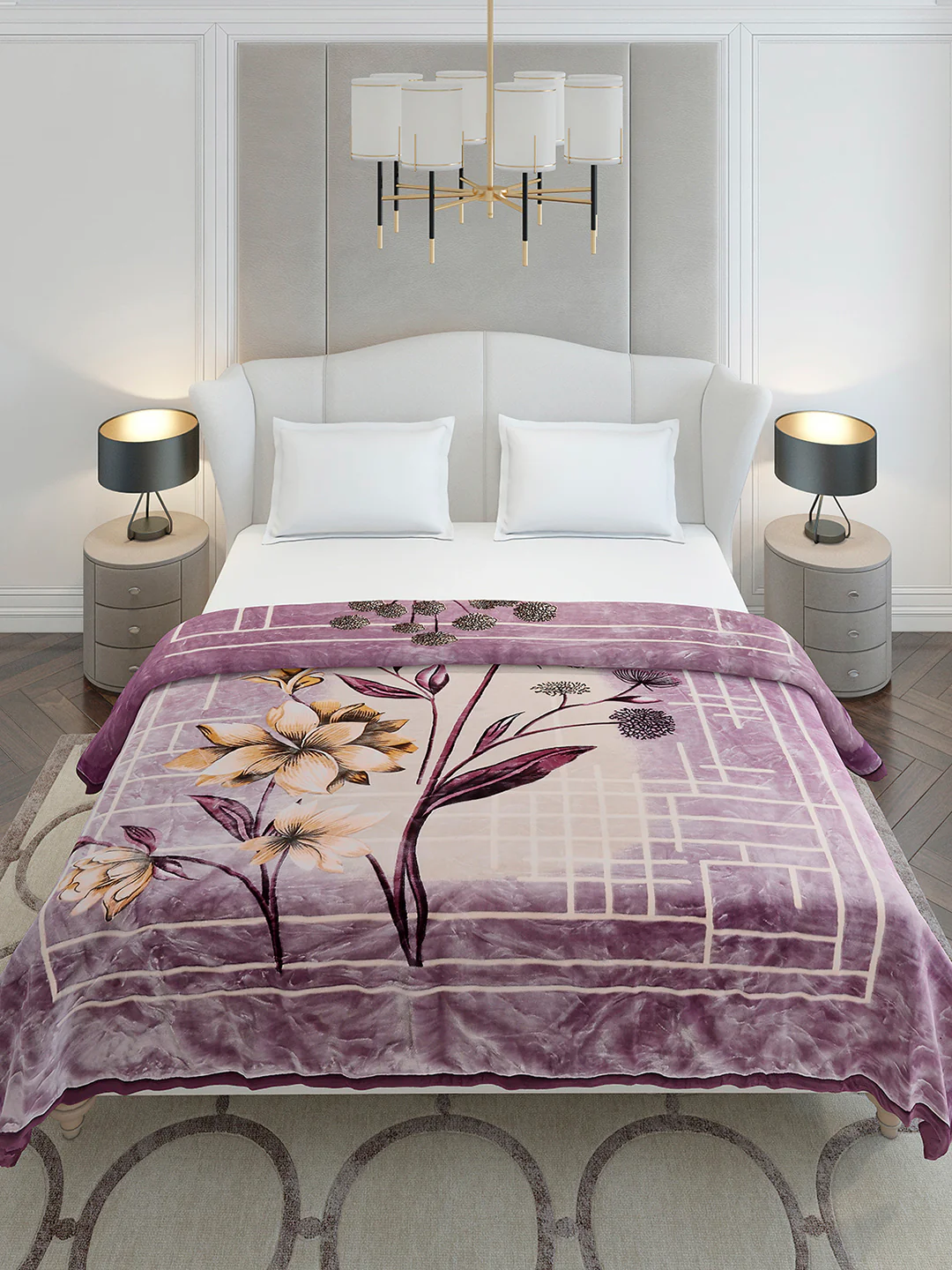Printed Double Bed 2 Ply, 1136 GSM Embossed Blanket for Heavy Winter - (Commander) - Image 3