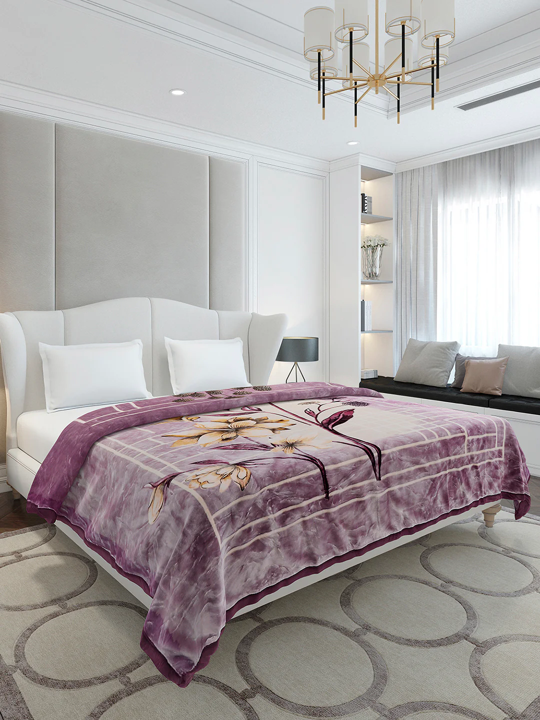 Printed Double Bed 2 Ply, 1136 GSM Embossed Blanket for Heavy Winter - (Commander) - Image 4