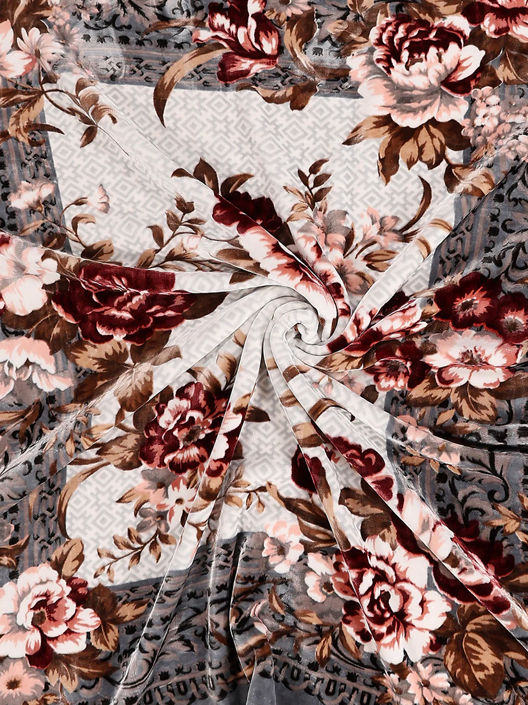 Printed Double Bed 2 Ply, 1042 GSM Cloudy Blanket for Heavy Winter - (Emilia) - Image 7