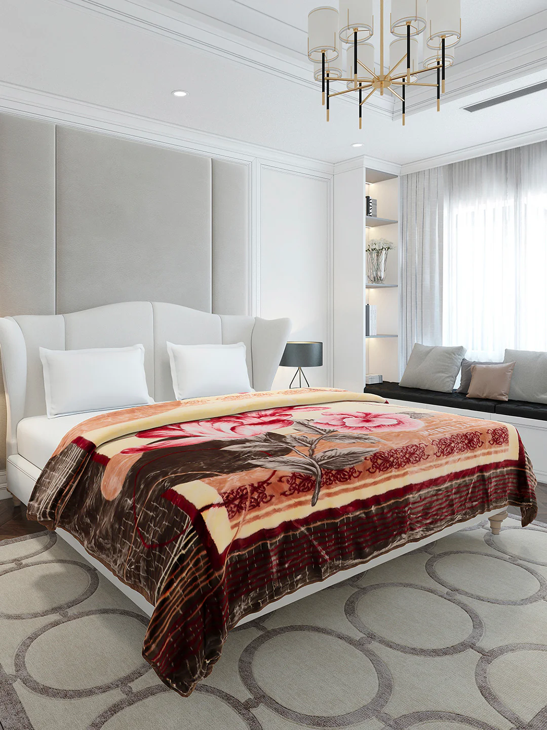 Printed Double Bed 2 Ply, 852 GSM Blanket for Heavy Winter - (Marshal) - Image 4