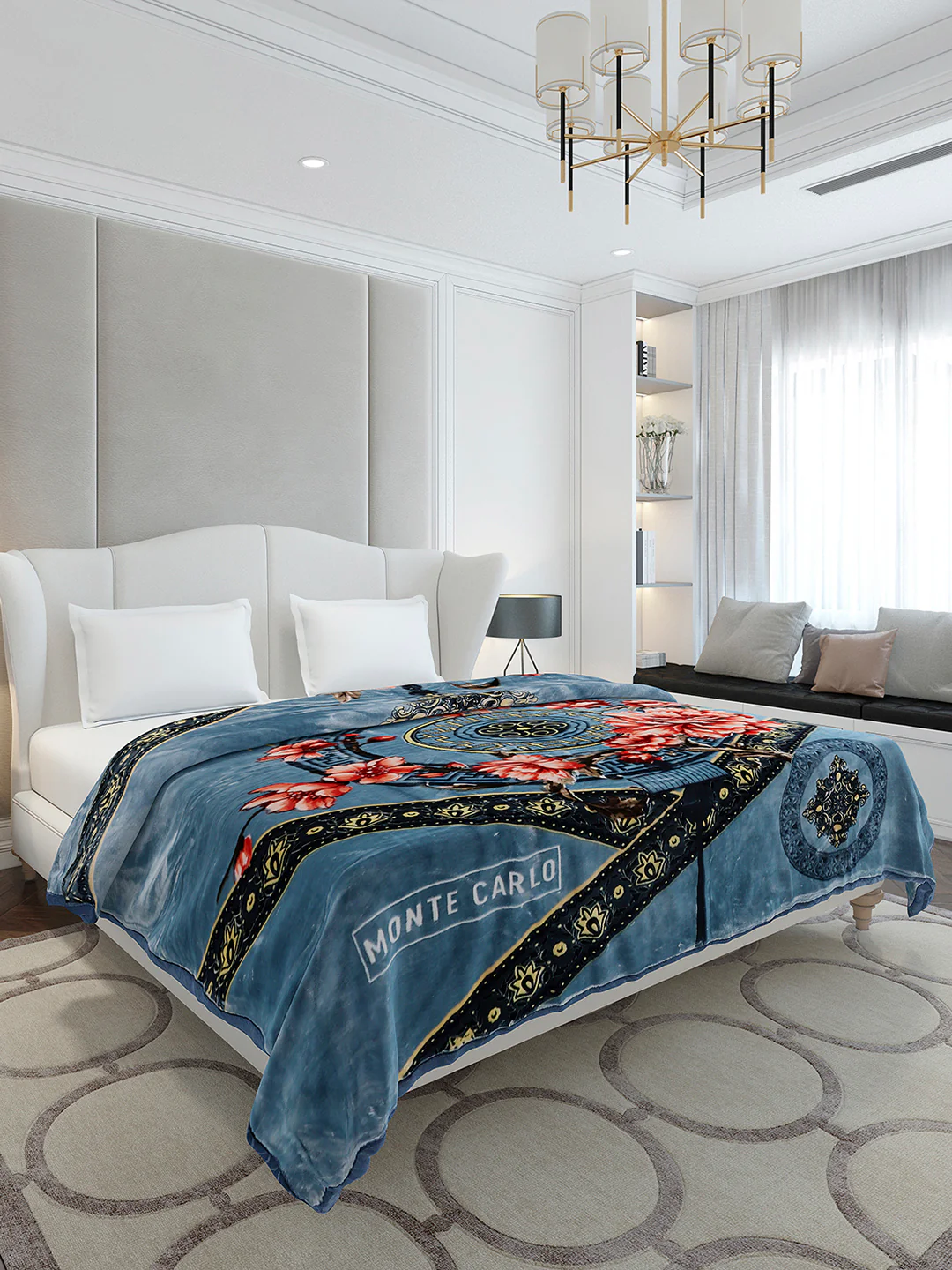 Printed Double Bed 2 Ply, 1136 GSM Blanket for Heavy Winter - (Monarch) - Image 4