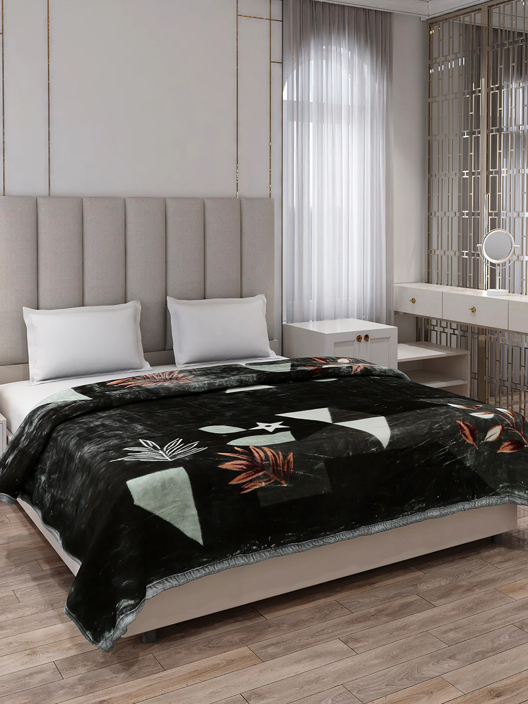 Printed Double Bed 2 Ply, 871 GSM Blanket for Heavy Winter - (Moon Valley Box) - Image 4